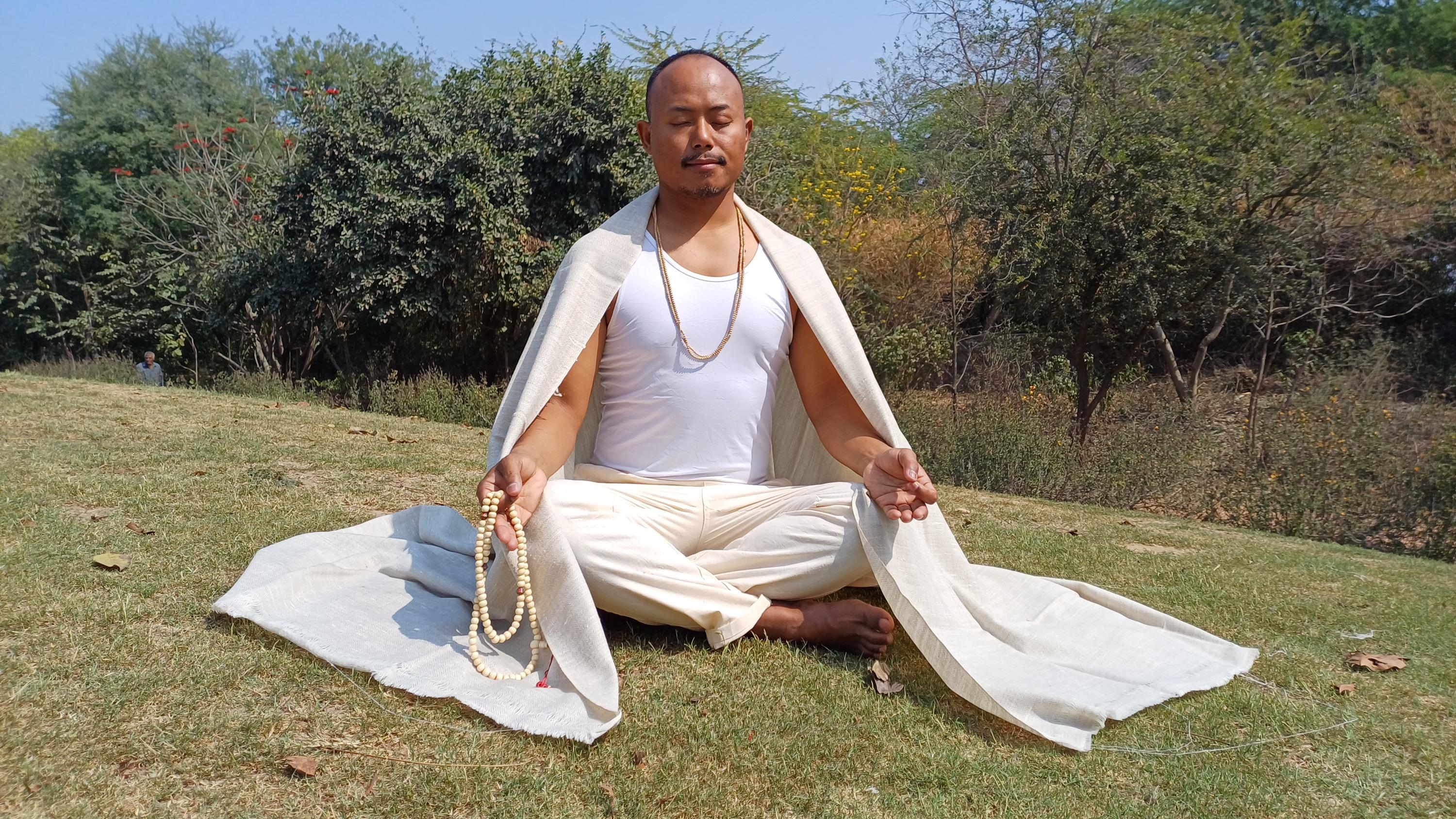 Handwoven Offwhite Ethical Yak Wool Meditation Shawl,himalayan Yak