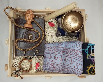 Meditation Gift Box,Tibetan Singing Bowl,Positive Energy Gift Set,Healing Box,Spiritual Gift,House Warming Gift,Wellness Gift