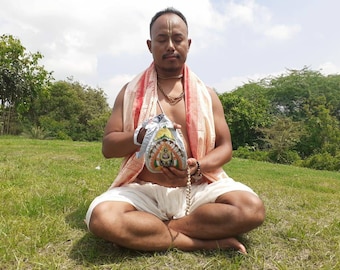 108 Beads Hand Knotted Tulasi Japa Mala,Hare Krishna Meditation Beads With Hand embroidered Lord Jagannath Japa Bag,Hare Krishna