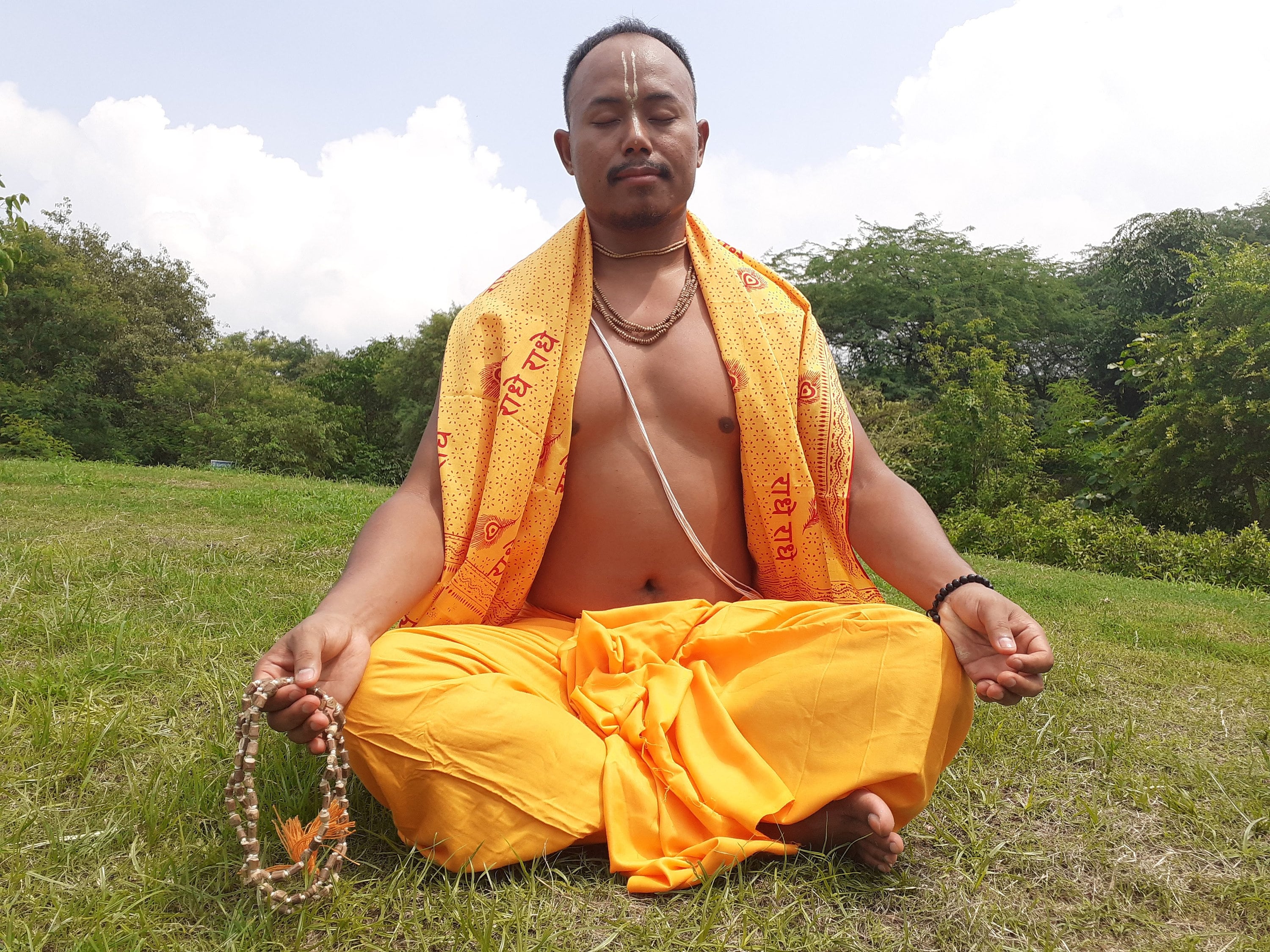 Hare Krishna Costume Male Orange Monk Robes Hare Krishna Costume Male Orange Monk Robes