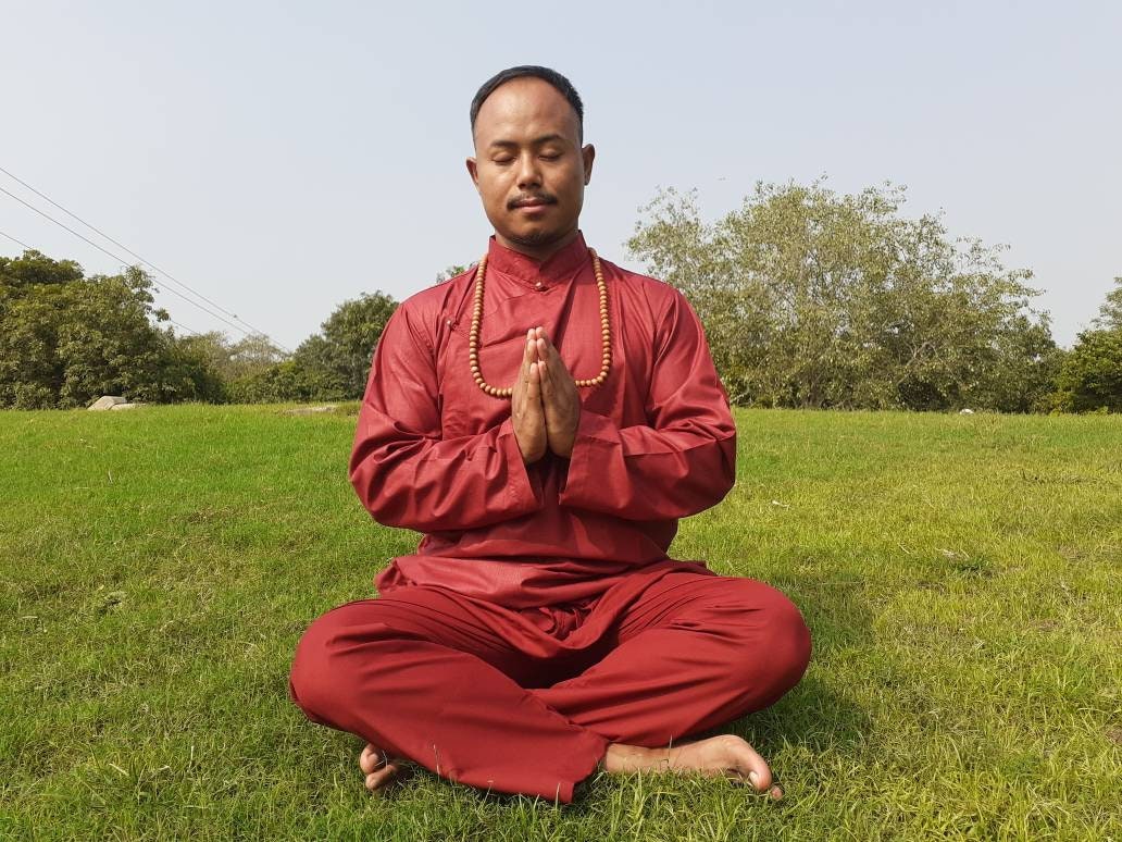 服/ファッション PeterStone: Buddha Time of Meditation m Buddha Stones Meditation Prayer Spiritual Zen Practice Uniform