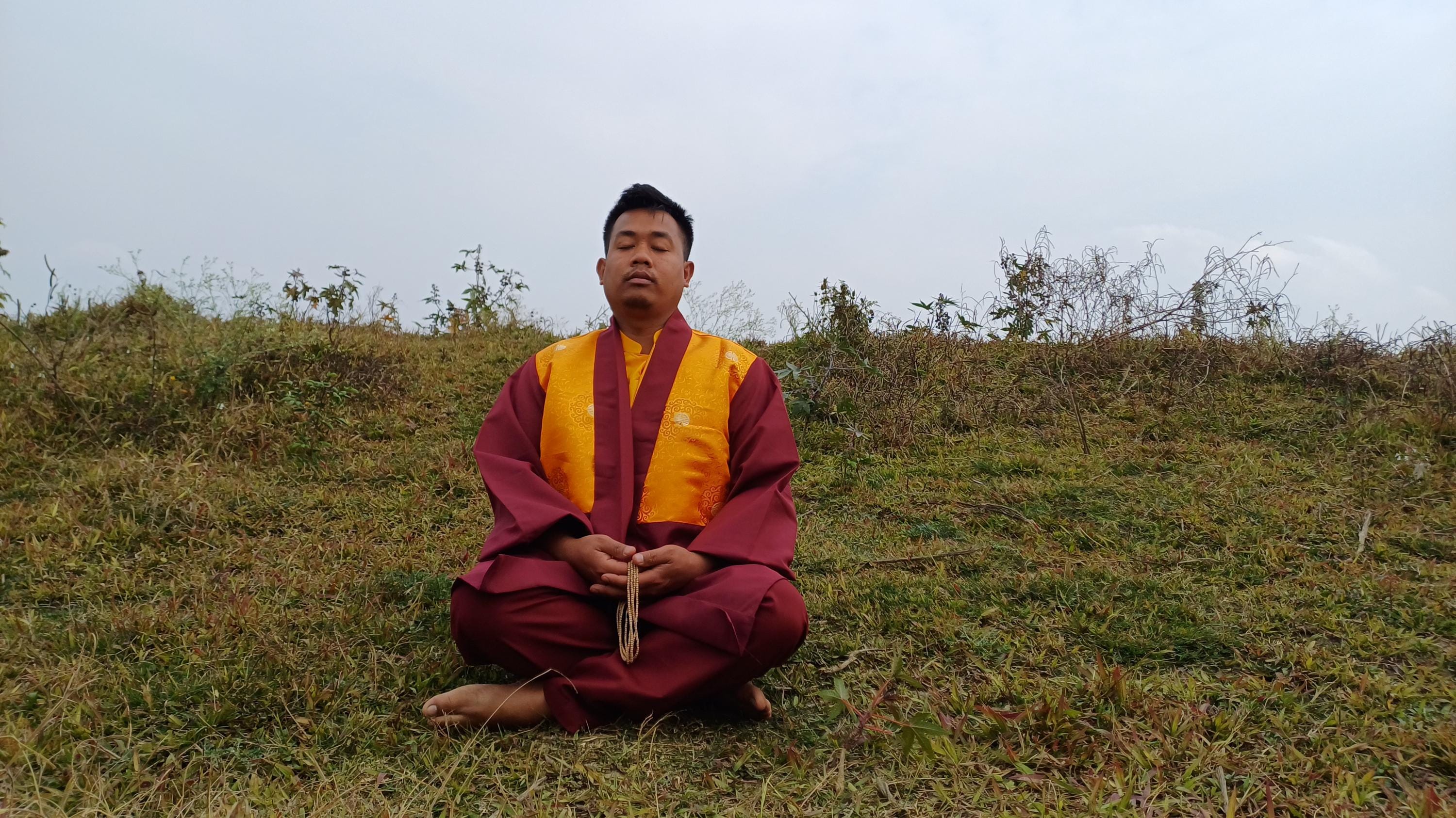 Set di abiti da meditazione buddista laico, abito da preghiera