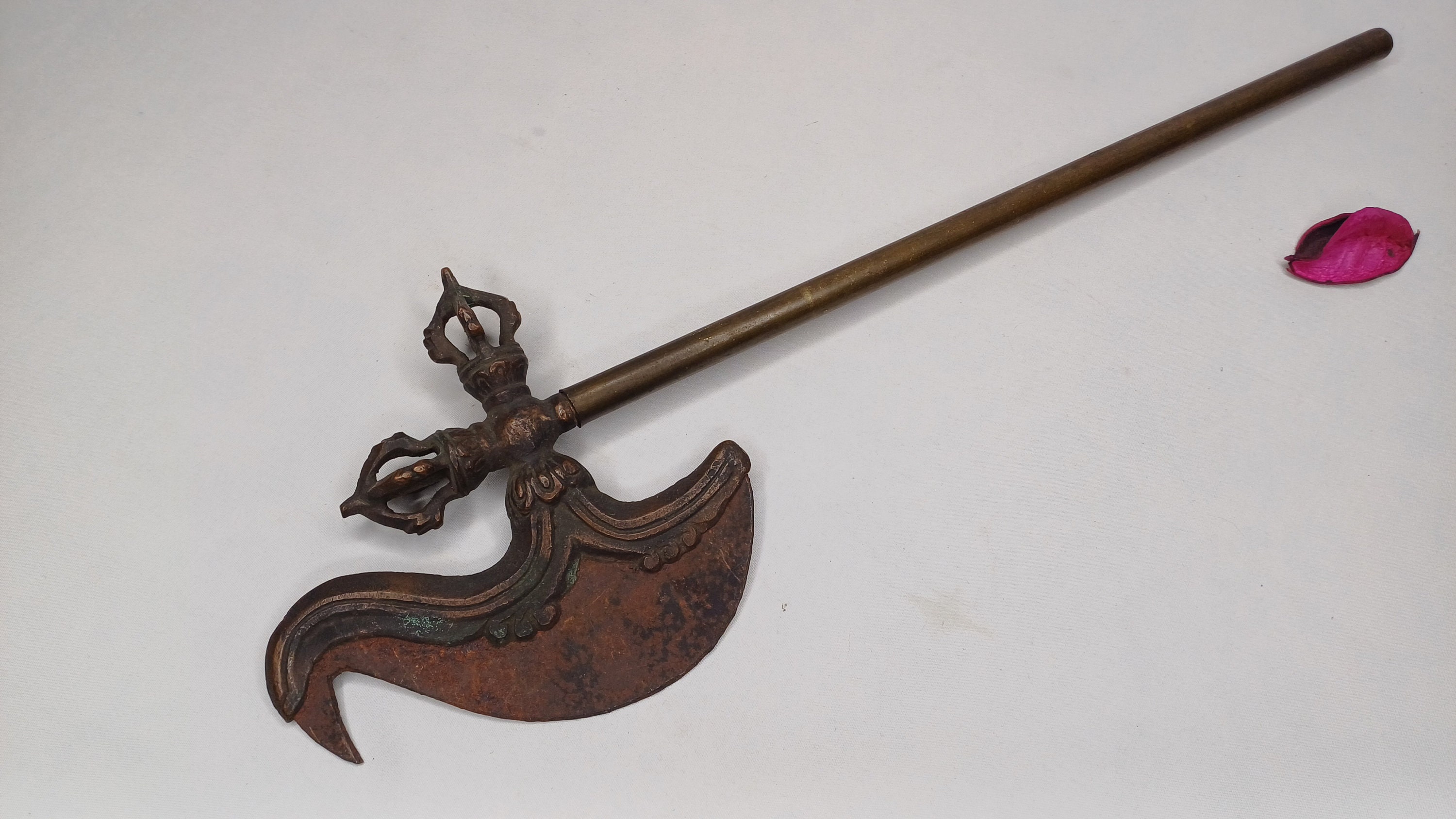 Antique Rare Authentic Buddhist Ritual Wand Khatvanga Axe With Vajra ...