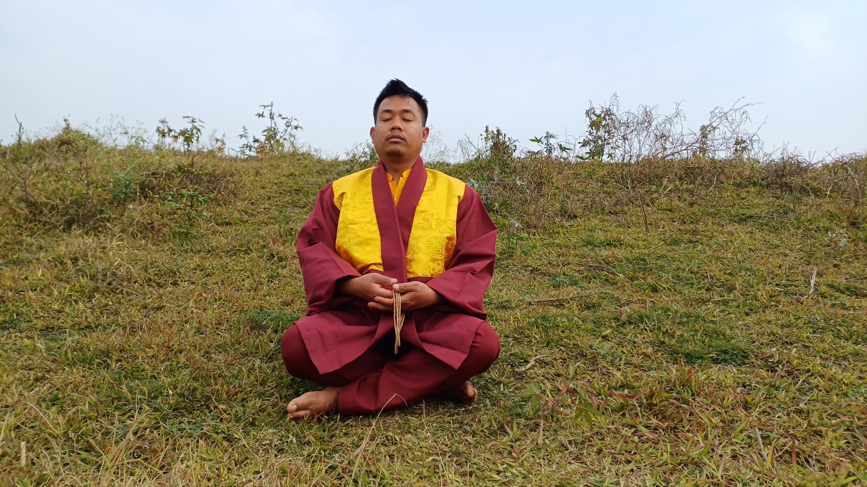 Set di abiti da meditazione buddista laico, abito da preghiera