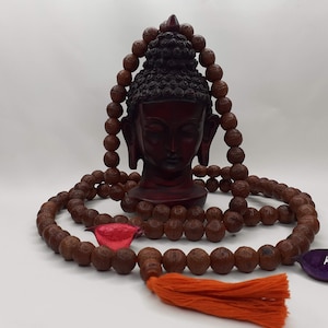 Aged Naturally Dark 108 Phoenix Eye Bodhi Seeds Mala, Buddhist beads,Tibetan Bodhi Beads,Nepal Prayer Mala,12mm One Eye Nepali Bodhi Seed