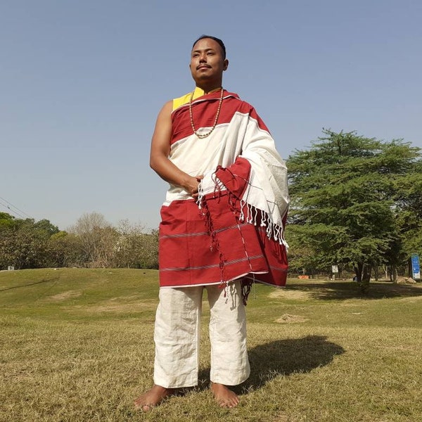 Organic Cotton Tibetan buddhist Ngakpa Prayer Blanket,Ngakpa Meditation Shawl,Tantric Meditation Blanket,Tibetan Buddhist Wrap,