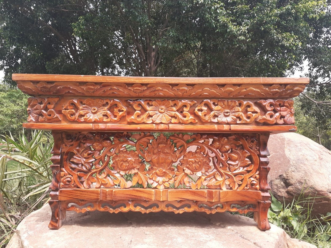 Medium Size Buddhist Auspicious Symbol Carved Foldable Wooden Tibetan Altar Table,buddhist