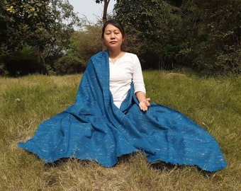 Handwoven Ethical Yak Wool Meditation Shawl,Himalayan Yak Wool Prayer Wrap,Ethnic Indian Wrap,Yak Wool Scarf,Yak Prayer Blanket