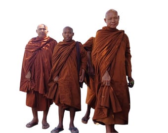 6 Piece Complete Tailored Organic Cotton Theraveda Buddhist Monk Monastic Robe Set,Kasaya Monastic Prayer/Meditation/Spiritual Cloth Set