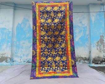 Mantel de altar/santuario tibetano de brocado de seda Ashtamangala Budha, hecho a mano, multicolor, camino de mesa budista zen tibetano.