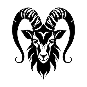 山羊座 SVG、山羊座のシルエット、星座 SVG、山羊座のシャツのデザイン、山羊座への贈り物、Cricut 用カット ファイル、占星術 SVG