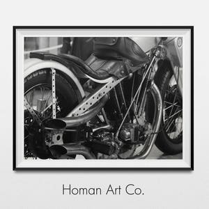 Vintage Motorcycle | Auto, Classic Mortorcycle, Bike Décor, Wall Art, Black & White Photography, Printable Art, Instant Digital Download