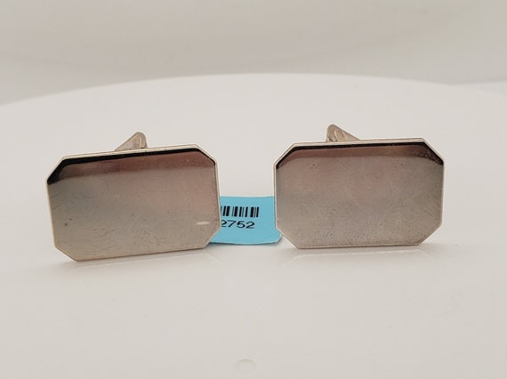 Plain Blank Octagonal Sterling Silver Cufflinks - image 1