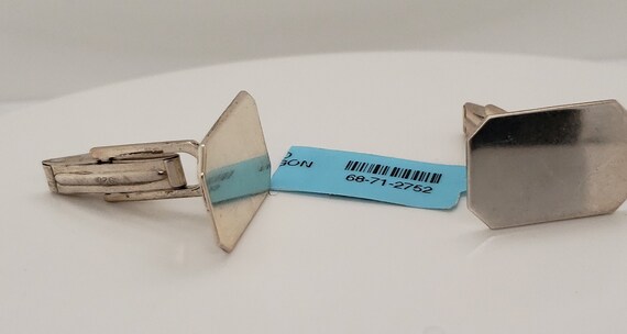 Plain Blank Octagonal Sterling Silver Cufflinks - image 2