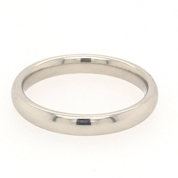 14KT White Gold Unisex Men's or Women's Wedding Band Guard Ring Stackable Ring