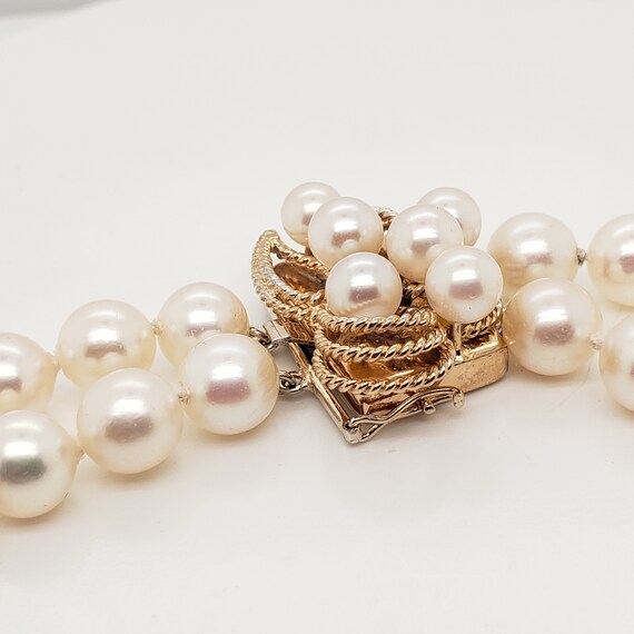 Vintage Cream Colored Cultured Pearl Double Stran… - image 3