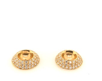 Pave Diamond Yellow Gold Earring Jackets