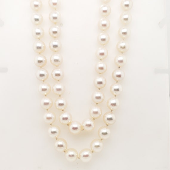 Vintage Cream Colored Cultured Pearl Double Stran… - image 1