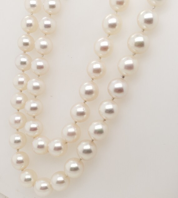 Vintage Cream Colored Cultured Pearl Double Stran… - image 2