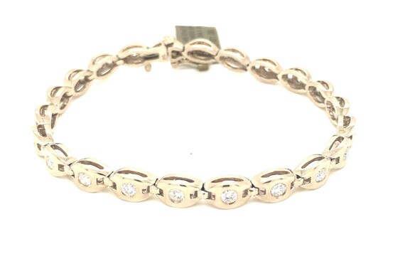 Natural Diamond Tennis Bracelet 14 KT White Gold T