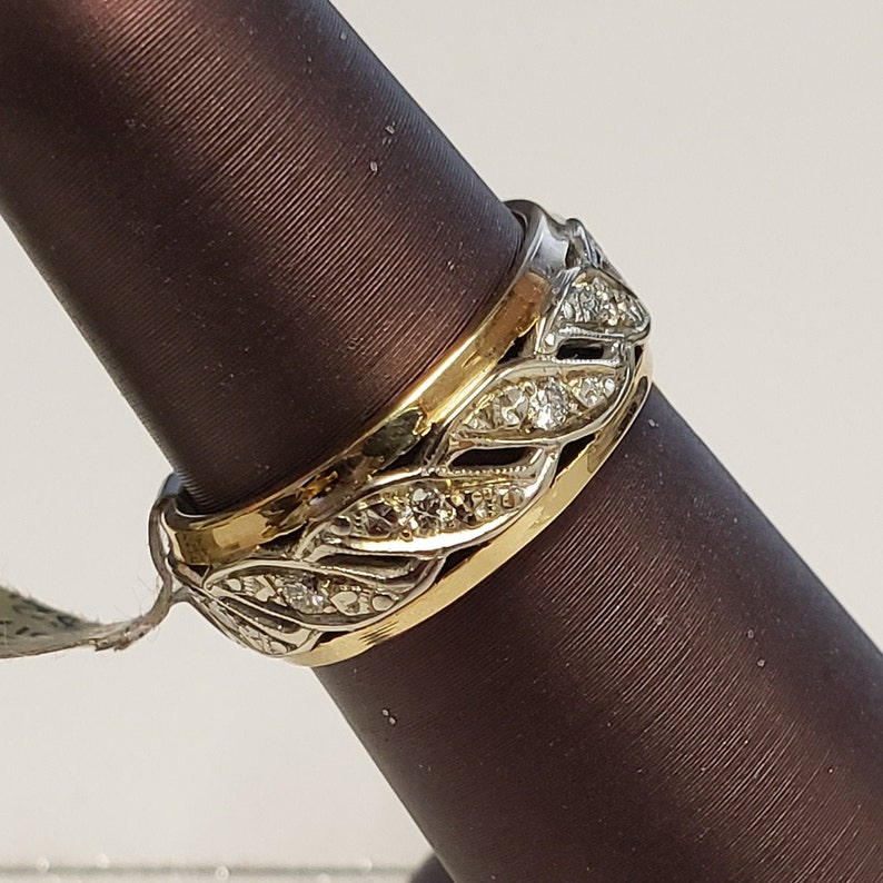 Vintage Diamond Two Tone Band image 3