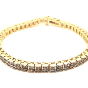 Authentic Diamond Classic Tennis Bracelet 14KT Yellow Gold (1.02CTW total weight)