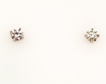 Classic Natural Diamond Stud Earrings .51CTW 14KT White Gold