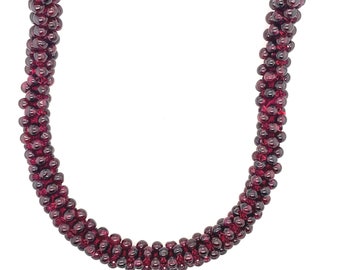 Vintage Braided Garnet 26" Necklace