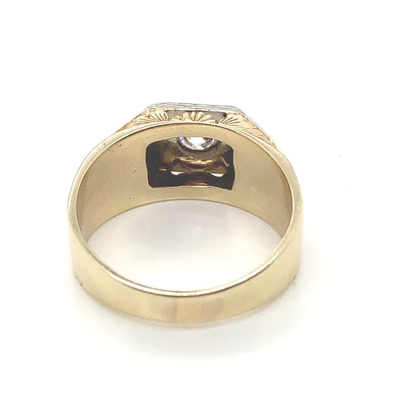 14K Two Tone Gold Men's 0.3CT Diamond Ring with F… - image 4