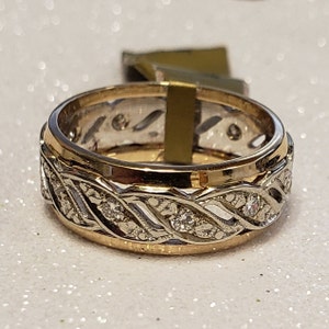 Vintage Diamond Two Tone Band image 1