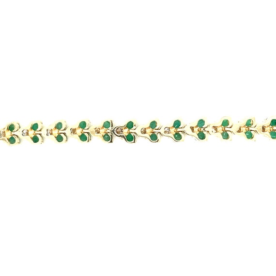 Diamond and Emerald Tennis Bracelet in 14K Yellow… - image 4