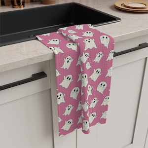 Ghost Towel, Kitchen Towel, Pink Towel, Kitchen Decor, Soft Tea Towel