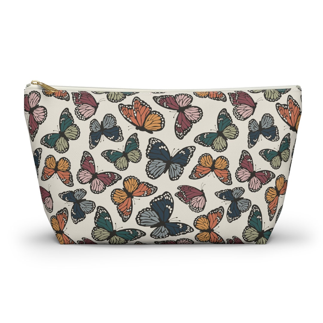 Monarch Butterfly Accessory Pouch With Tbottom Colorful Etsy