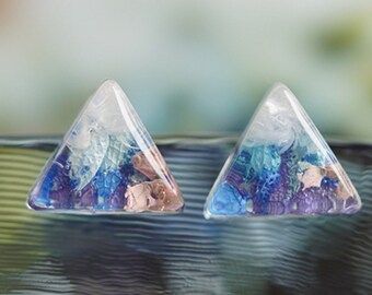 Mountain Range Resin Earrings  Mount Fuji  Fragrant Hills  Alps  Hand Earrings Resin Jewelry Flower Earrings