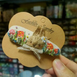 Customizable Hand Embroidered Hair Clips Hand Embroidery Embroidered Clip Embroidered Hairclip image 8