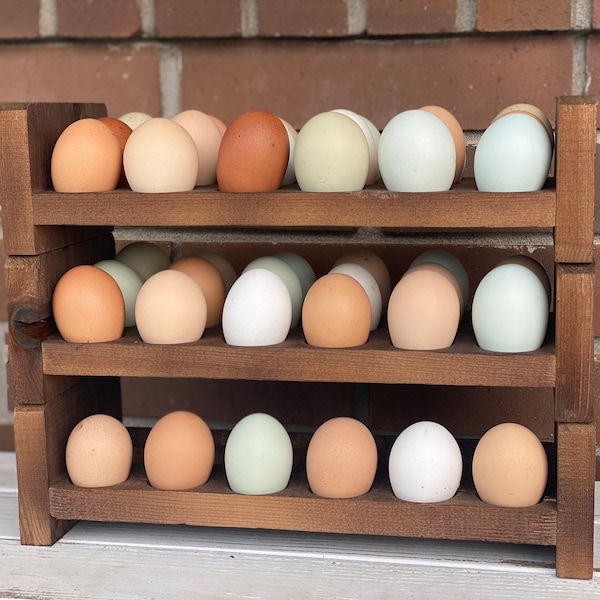 Stackable Egg Holder | 18 Egg Holder | Egg Tray | Farmhouse Egg Holder | Counter Egg Storage | Wooden Egg Holder | Egg Carton