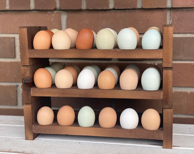 Stackable Egg Holder 18 Egg Holder Egg Tray Farmhouse Etsy