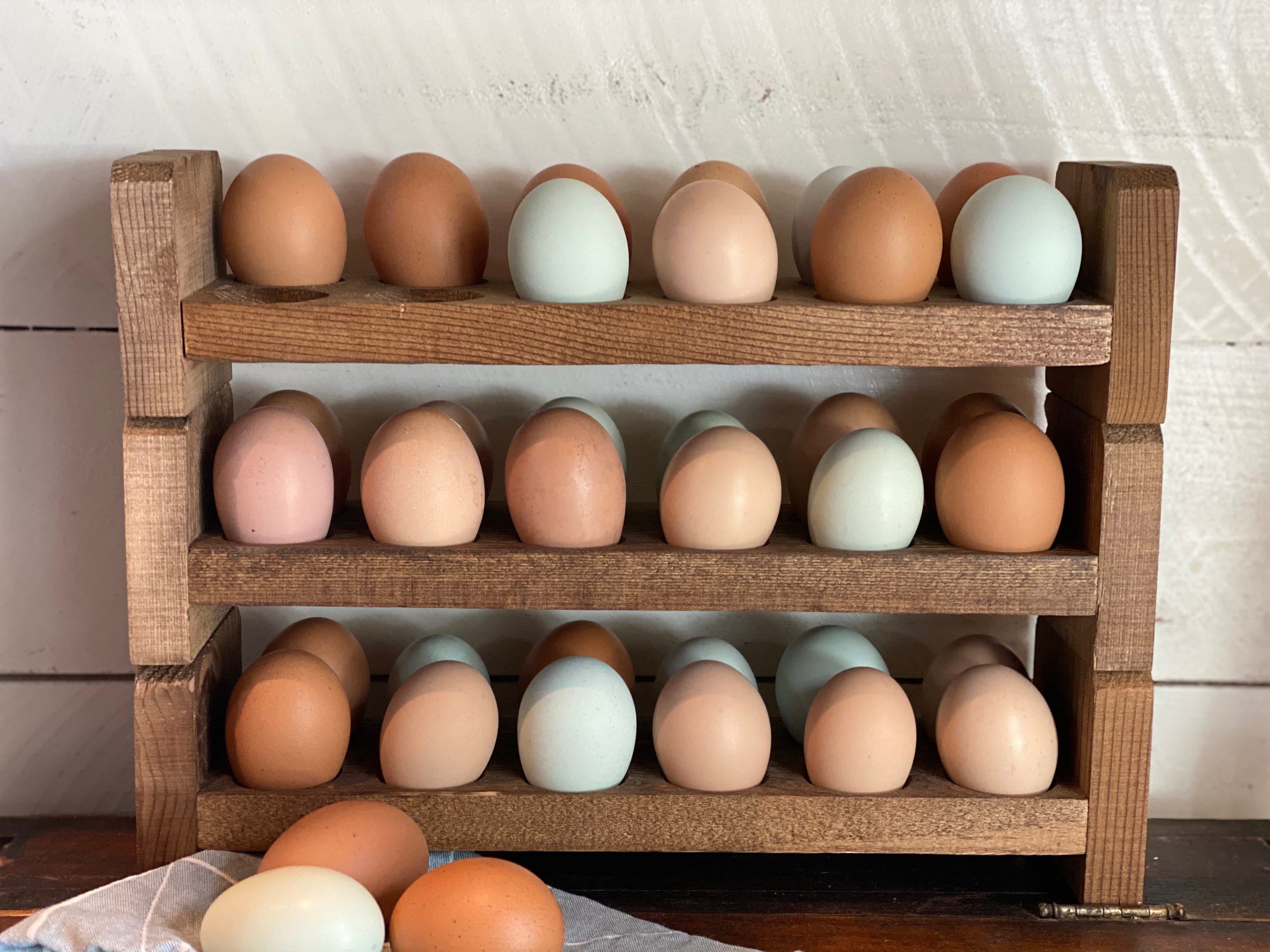 Ferme Empilable en Bois Porte-Œufs L Stockage d'œufs Frais en Panier à Œufs Carton Plateau Œufs