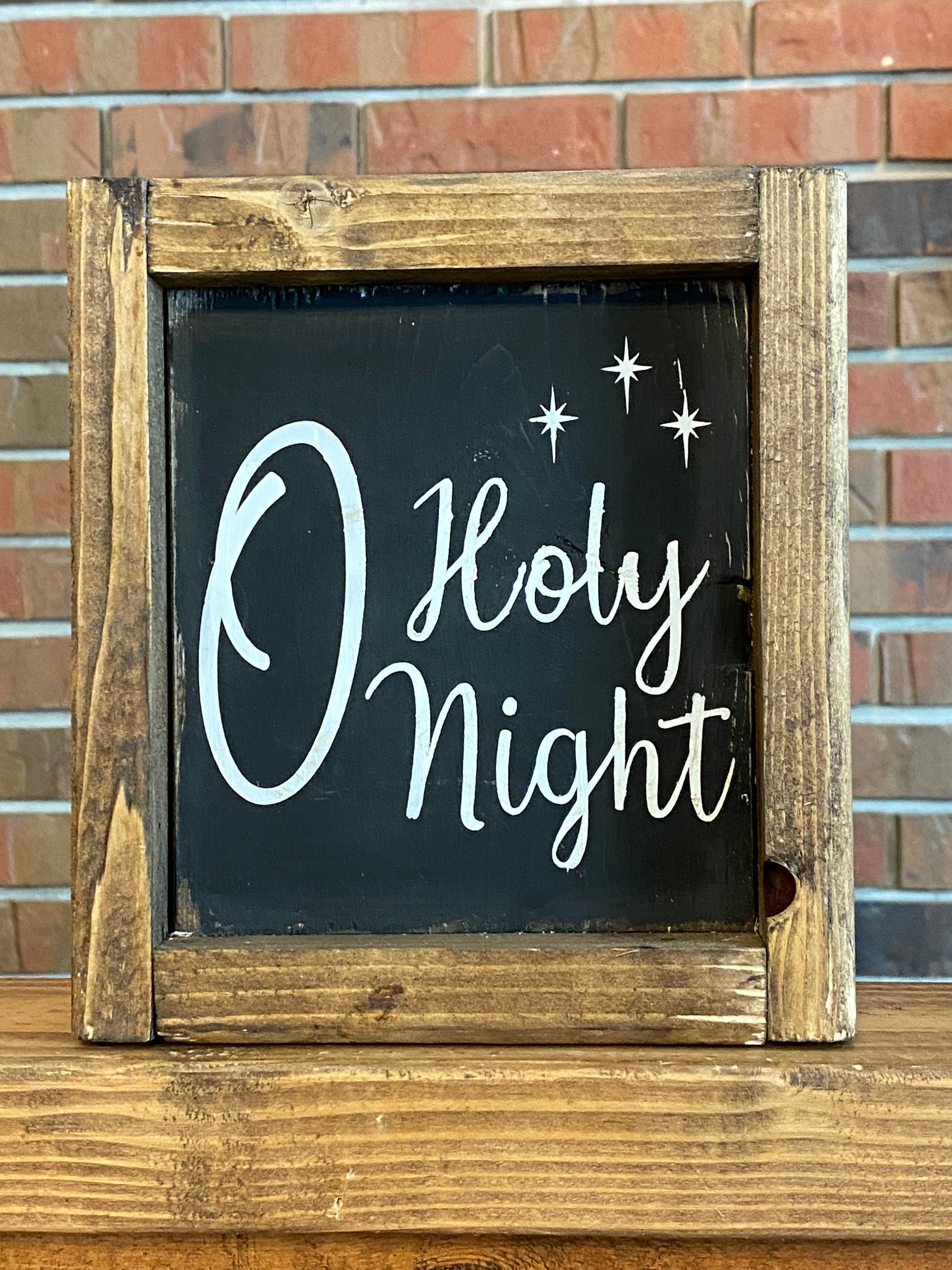 Nativity Sign Trio L Manger Scene Trio L O Come Let Us Adore Etsy