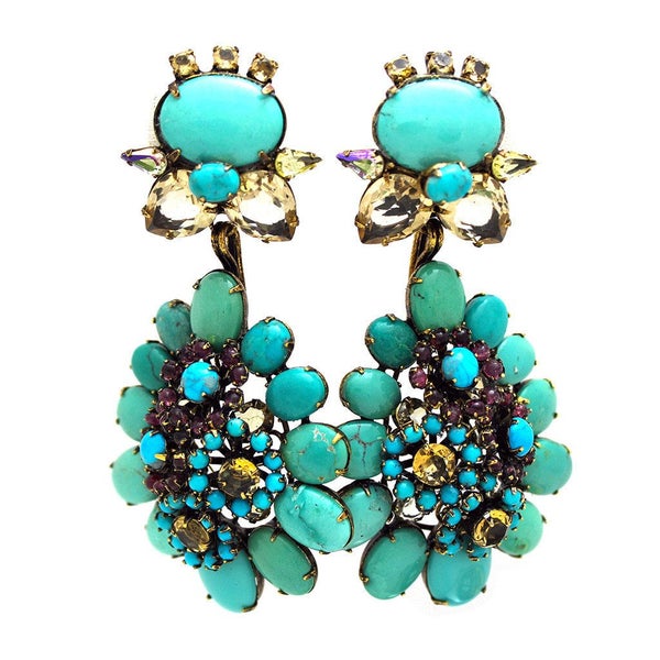 Iradj Moini Earrings, Royasoho, Turquoise Earrings, Spring 2017