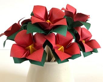 DIY Craft Kit for adults of easy Origami Flowers, ecofriendly paper activity for teens and kids, do-it-yourself art project