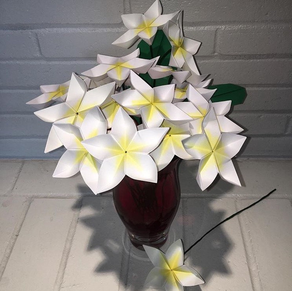 Origami Lei of paper Plumerias Money Graduation Lei Paper Etsy