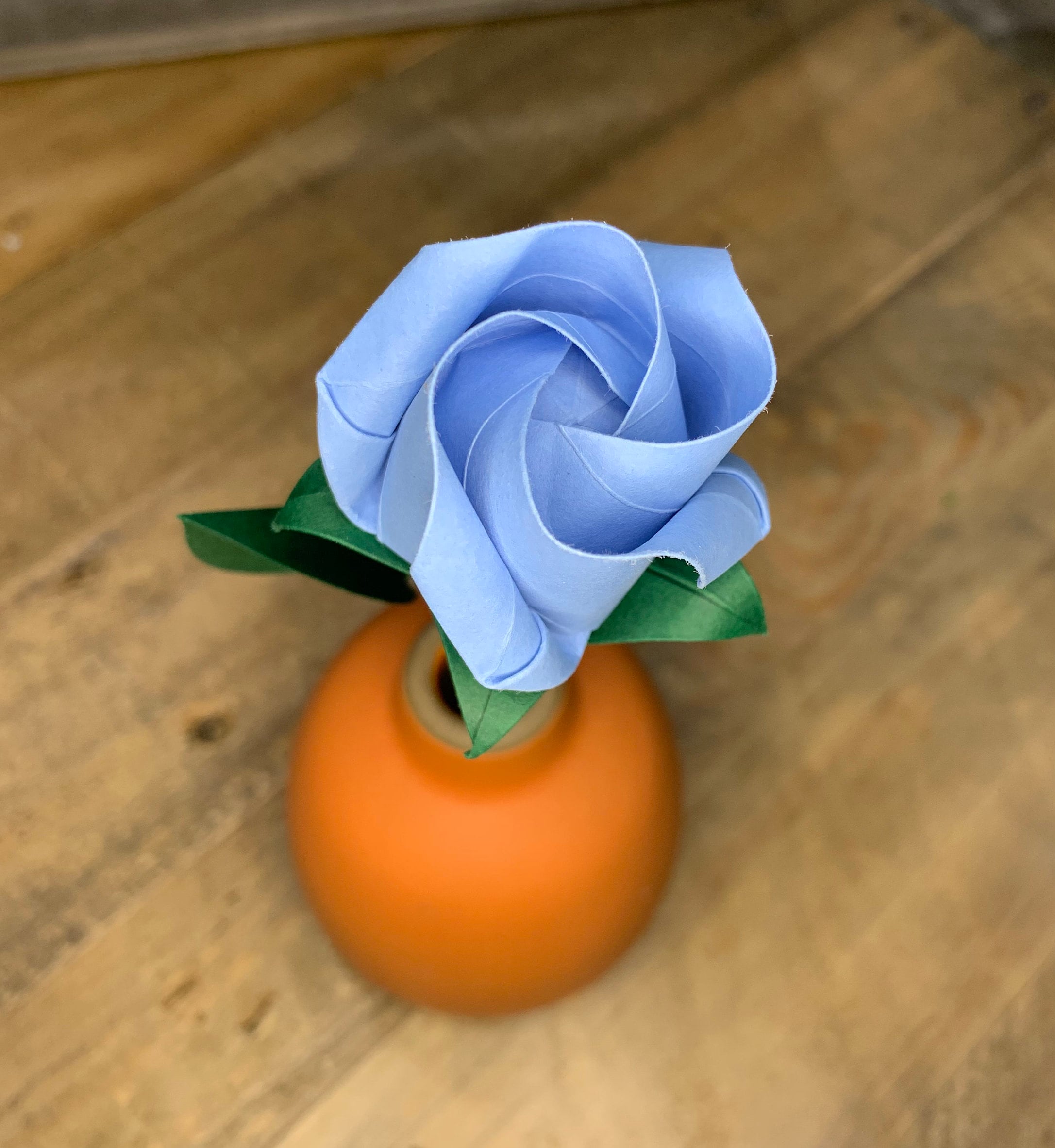 Blue Origami Rose Mothers day gift Everlasting paper Etsy