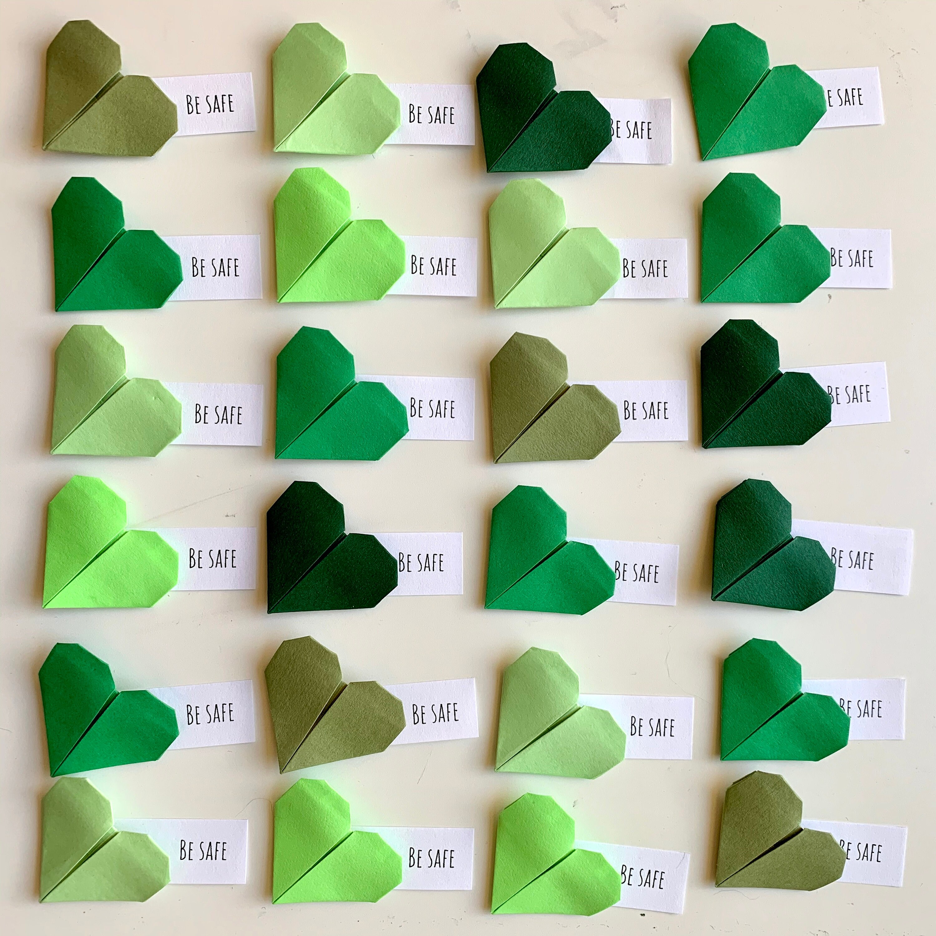 Origami Message Pattern Origami Hearts With Custom Messages - Set of 16: Wedding Favors ...