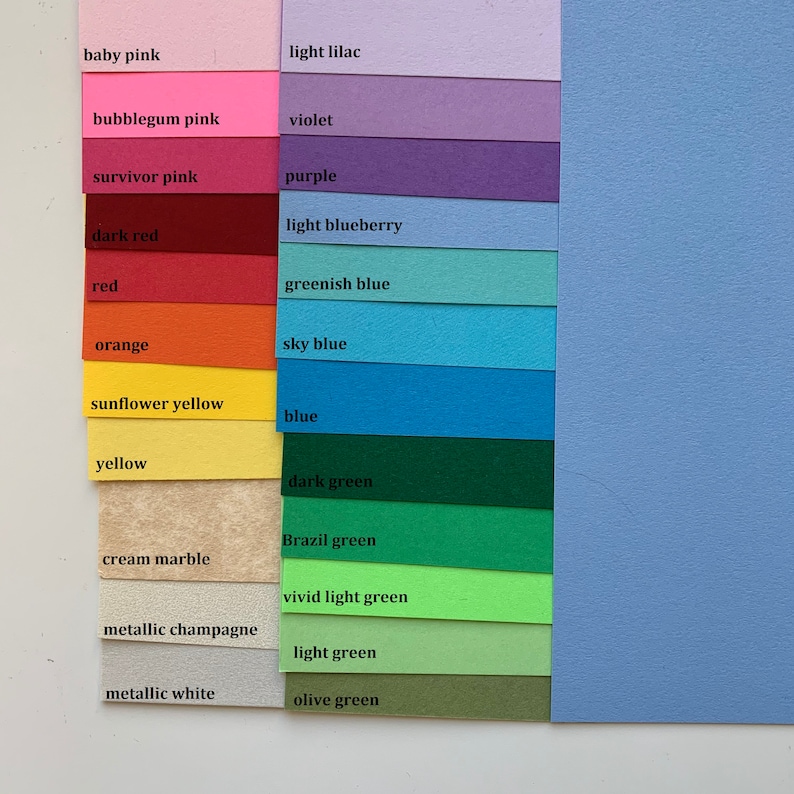 image of samples of colors of my art papers that I use to create flowers and also use in my DIY kits