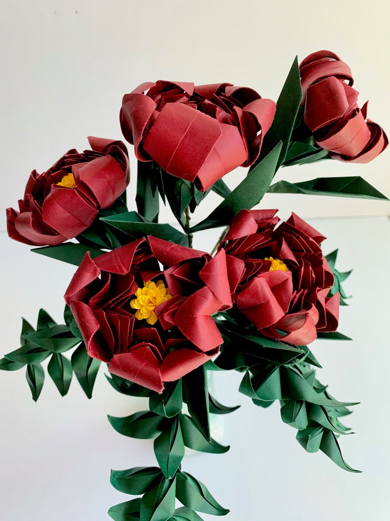 Paper Peonies & Daisies Origami Bouquet Paper Flower - Etsy