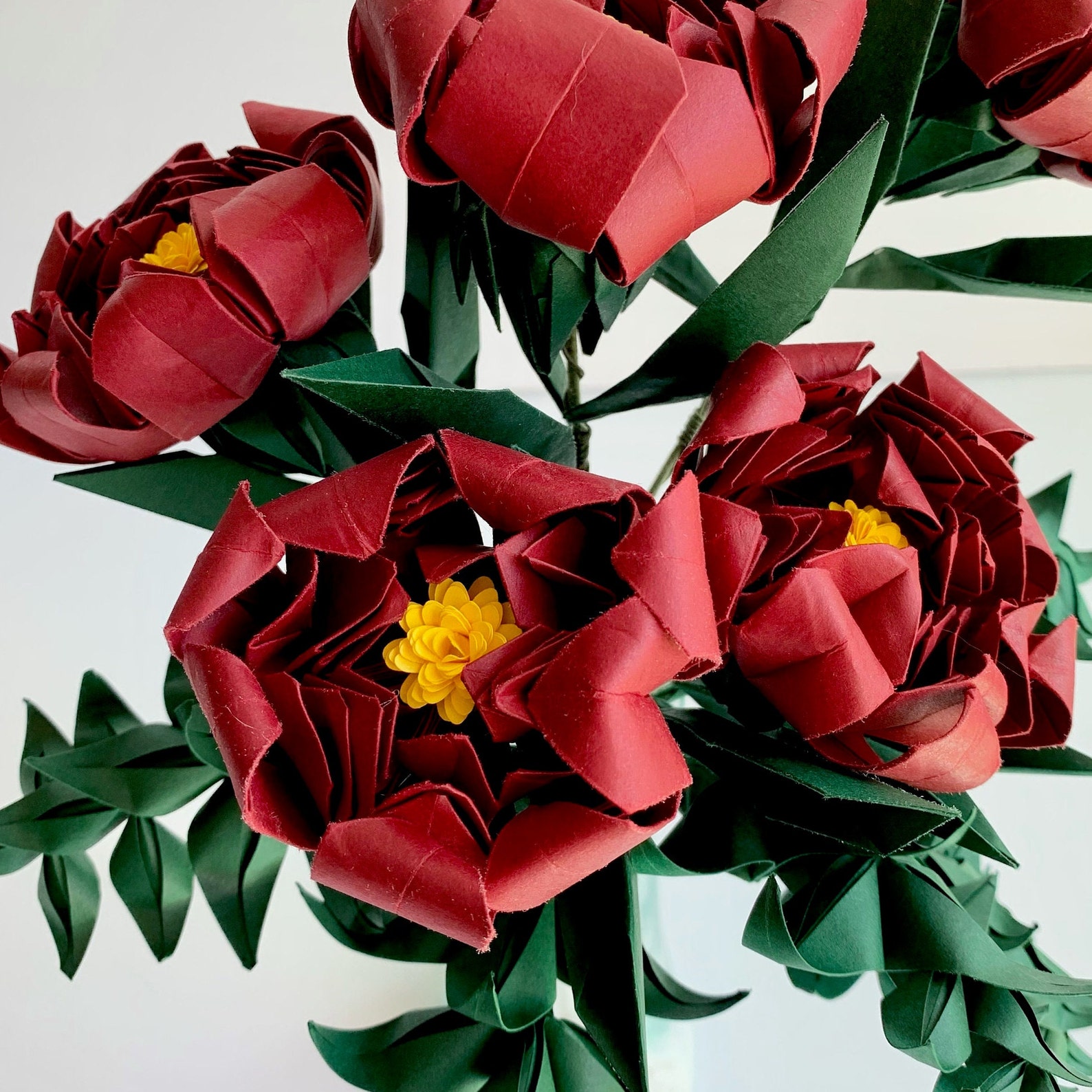Paper Peonies & Daisies Origami Bouquet Paper Flower - Etsy