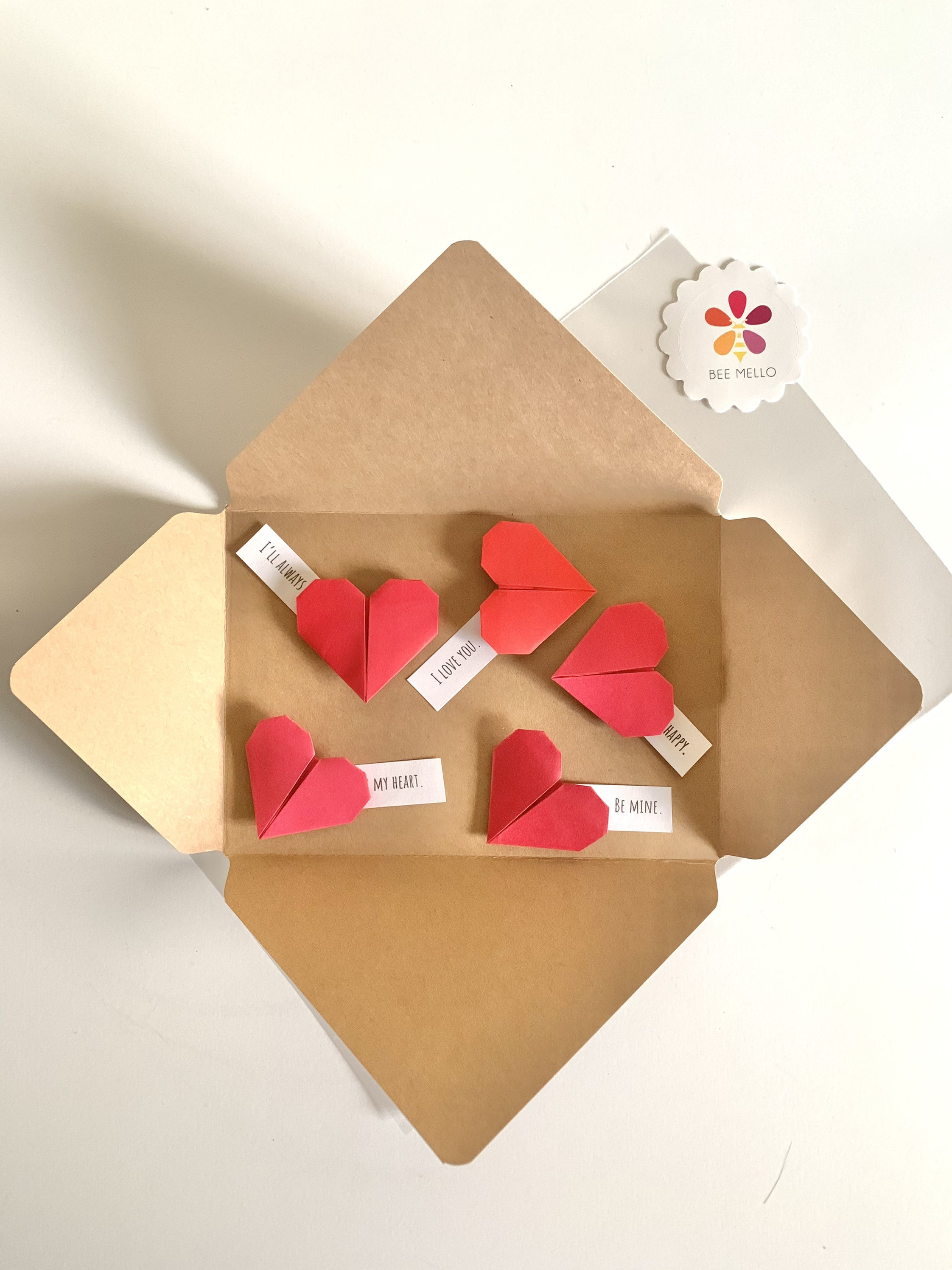 Card Filled With Fortune Origami Hearts Custom Love Messages - Etsy