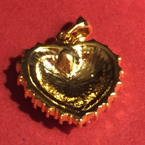 Vintage Gold Tone Crystal Pave Heart Pendant image 3