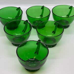 Vintage Emerald Green Depression Glass Punch Cups / Espresso Cups (set of 6)